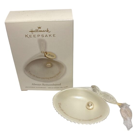 Hallmark Keepsake 2010 Always Remembered Porcelain Christmas Ornament With Pearl - Picture 1 of 5